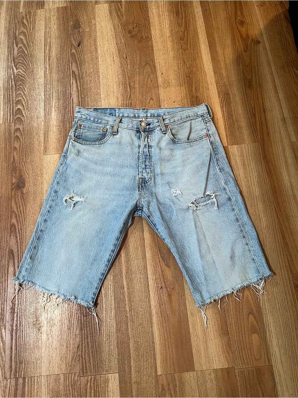 Eve Light Blue Distressed Jean Cut-Off Shorts